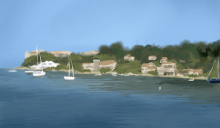 Sainte Marguerite - Iles de Lerins Sainte Marguerite - peinture numerique iles sainte marguerite lerins mer azur