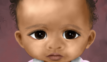 Portrait Imani - (Fait en 4h) Portrait Imani - imani portrait peinture numerique fille bebe caricature personnage cadeau